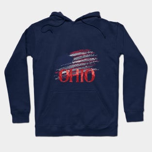 Brushed with Ohio Pride: American Flag Tee Hoodie